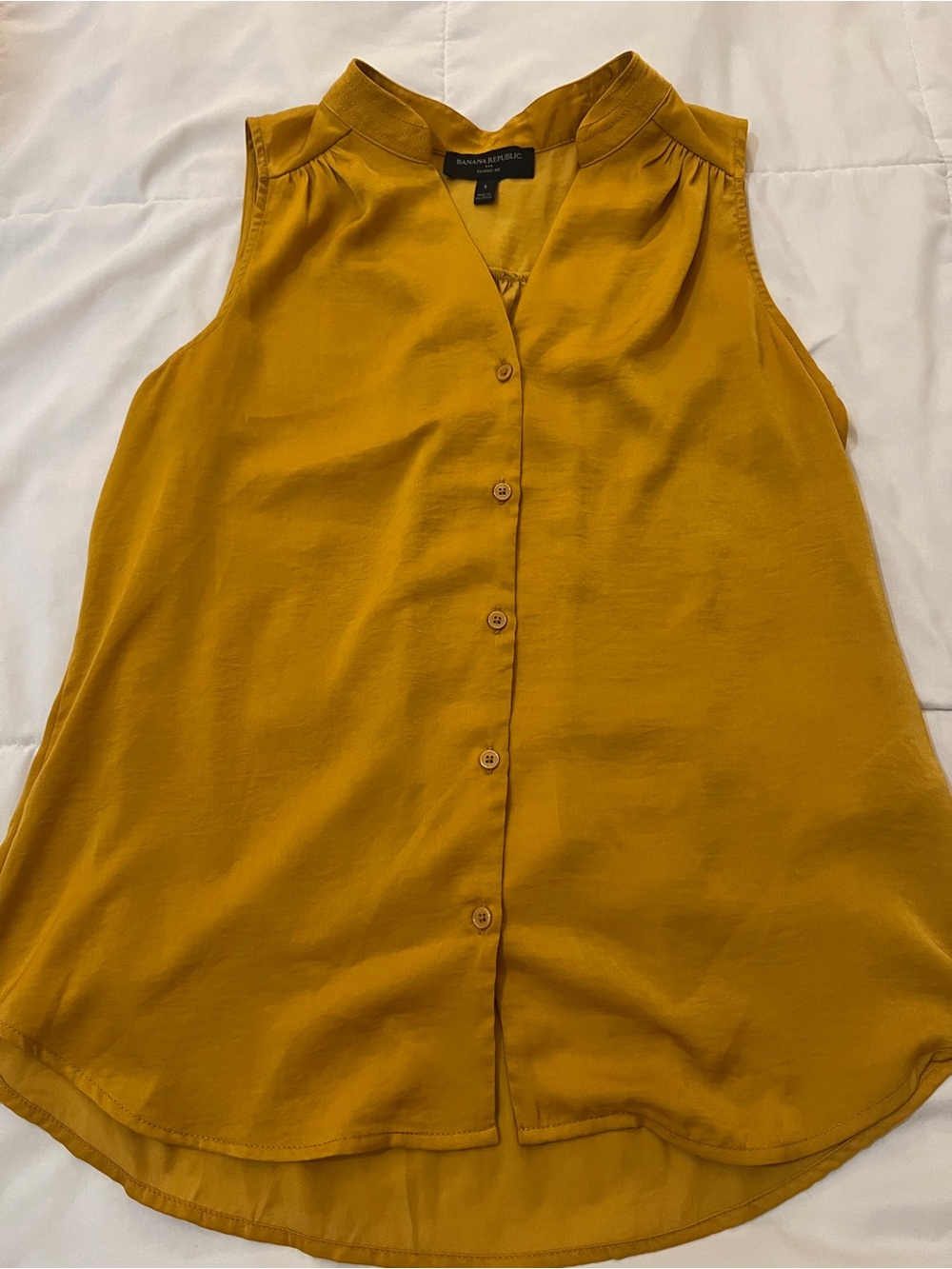 Banana Republic Mustard Sleeveless Button-Front Camisole